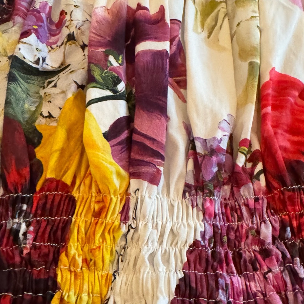 DOLCE & GABBANA Multi Floral Off the Shoulder Crop Top - Picture 6 of 7